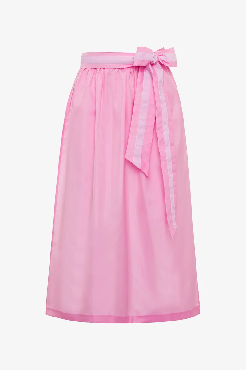 Glanz Schürze Pink mit Samt