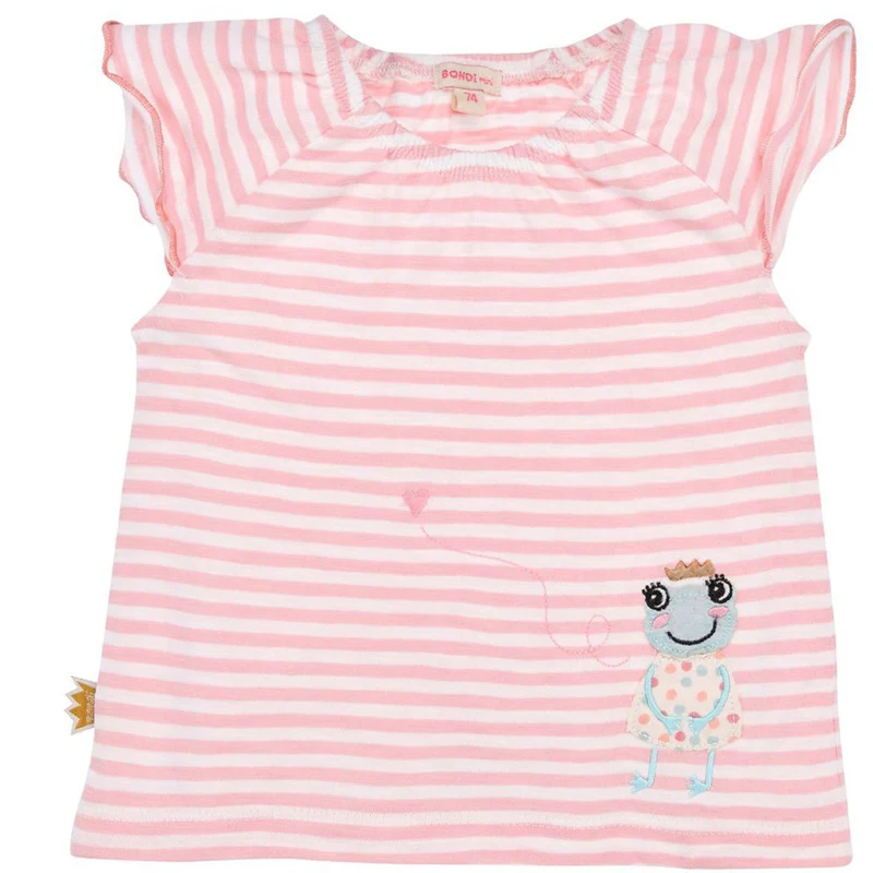 BONDI Kinder T-Shirt "Froschkönig" 86570 - Rosa / Weiß | Mädchen Kurzarmshirt