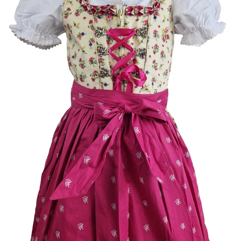 MADDOX Kinder Dirndl "Hellen" 3-tlg. mit Bluse | Creme Pink