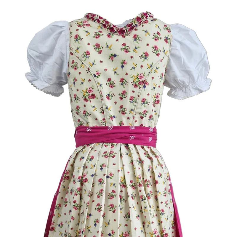 MADDOX Kinder Dirndl "Hellen" 3-tlg. mit Bluse | Creme Pink