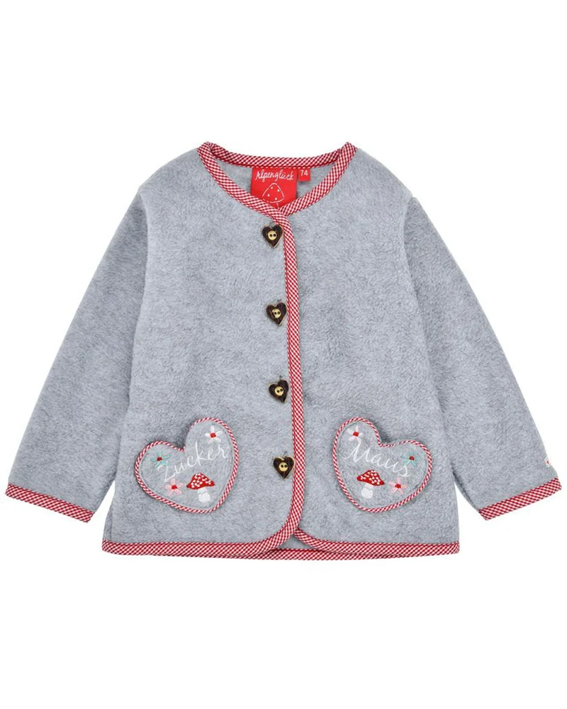BONDI Baby Mädchen Fleecejacke "Zuckermaus" 86933 | Grey-melange