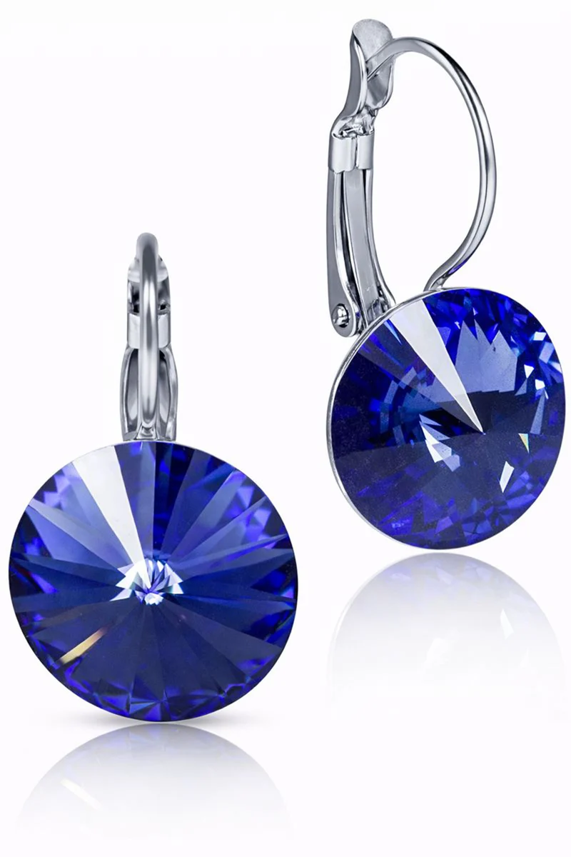 LUISIA® Ohrringe Rivoli mit Kristallen von Swarovski® - 12 mm | Safir