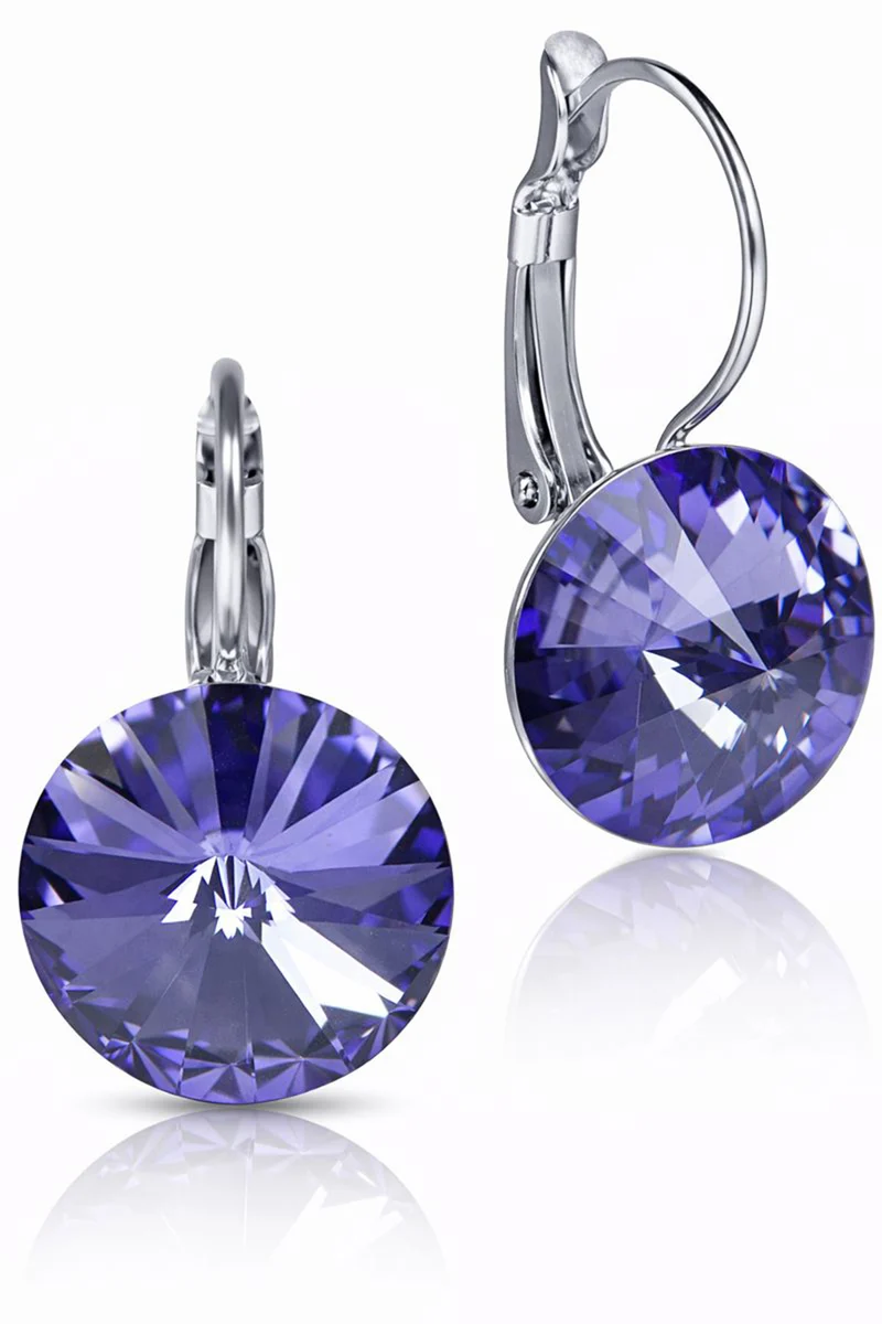 LUISIA® Ohrringe Rivoli mit Kristallen von Swarovski® - 12 mm | Tanzanite
