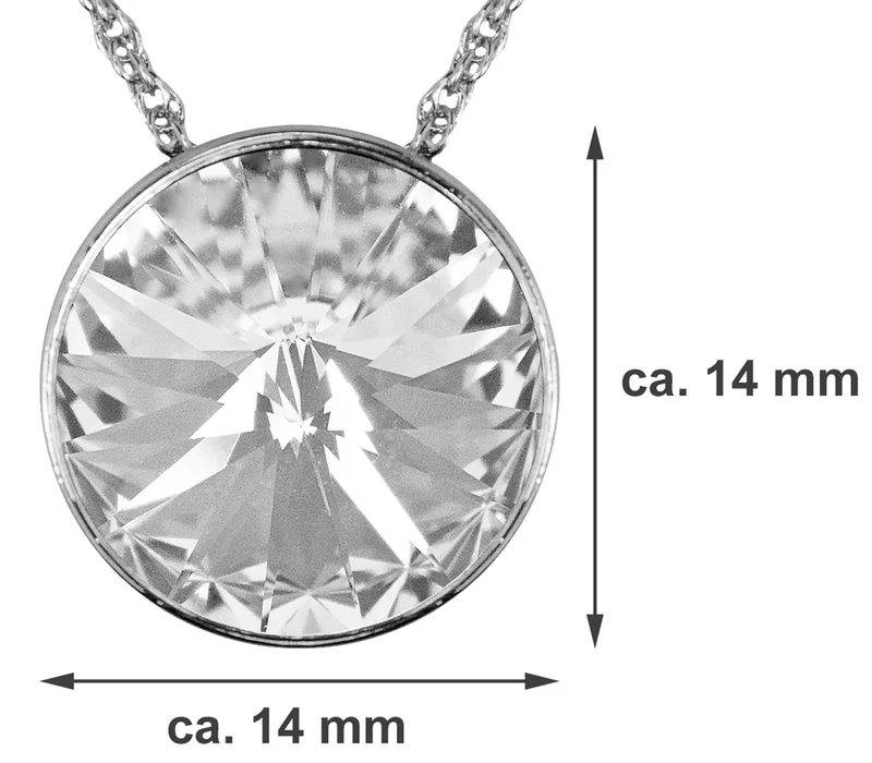 LUISIA® Halskette "Sinja" mit Premium Kristallen - 14 mm - Silber / Laguna Delite