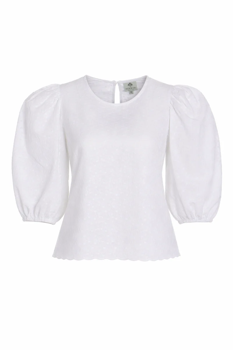 Bluse bestickt mit Saumbordüre