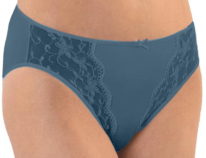 Nina von C. Jazzpant mit floraler Spitze 4821971 | Taubenblau