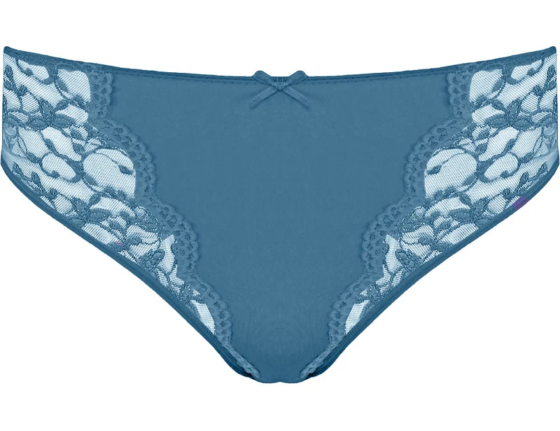 Nina von C. Jazzpant mit floraler Spitze 4821971 | Taubenblau