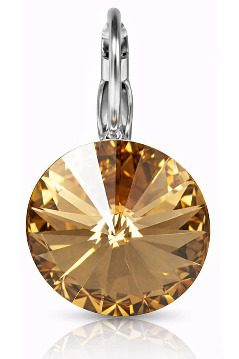 LUISIA® Ohrringe Rivoli mit Kristallen von Swarovski® 14 mm | Light Col. Topaz