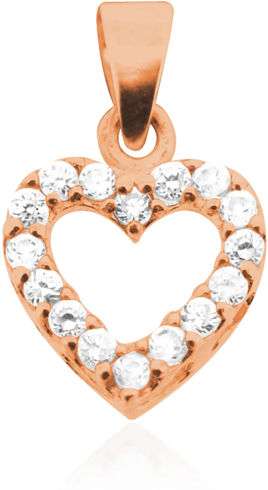 LUISIA Kettenanhänger Herz mit Zirkonia - 925 Sterling Silber Roségold