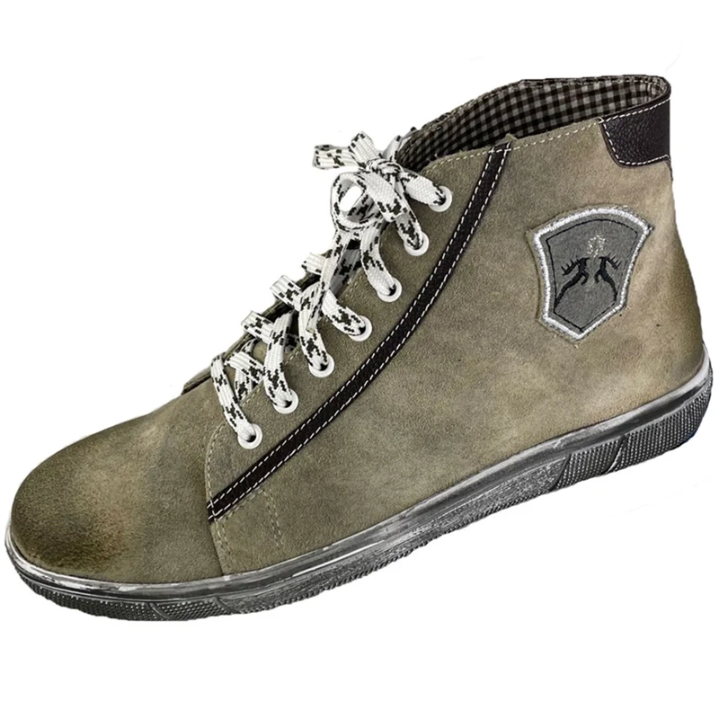 MADDOX Trachten Leder Schuhe Hohe Sneaker "Marinus" | Stein