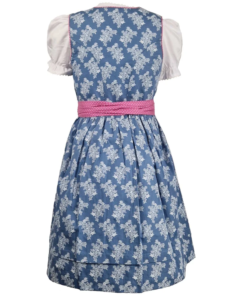 MADDOX Kinder Dirndl "Gabriella" 3-tlg. mit Bluse und Schürze | Blau Beere