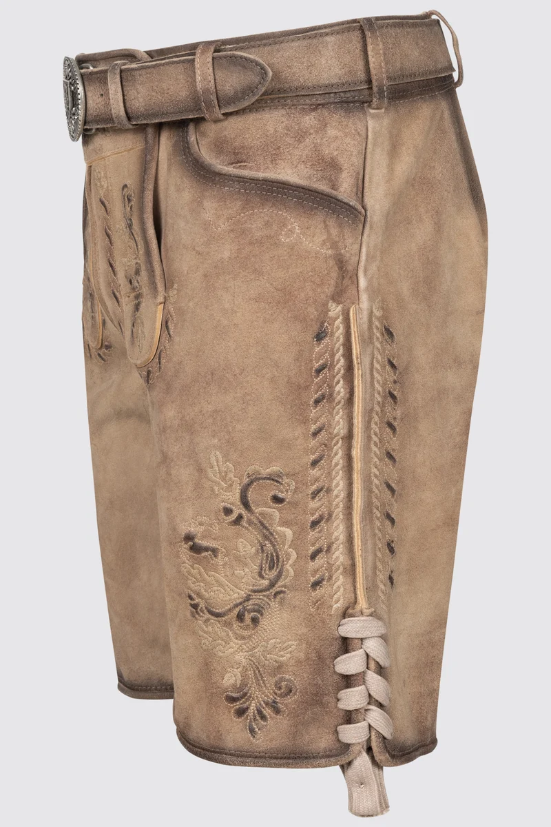Herren Lederhose MARINO % mit Gürtel - Krüger Buam - 969167-000-0071
