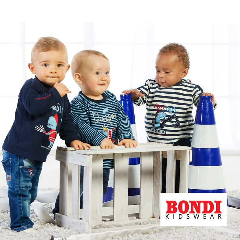 BONDI Baby Kinder Langarmshirt "Fire Dino" 91431 | Navy