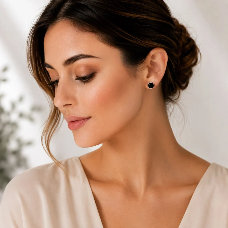 LUISIA® Solitär Ohrstecker "Joy" mit Kristallen von Swarovski® | Perle Schwarz