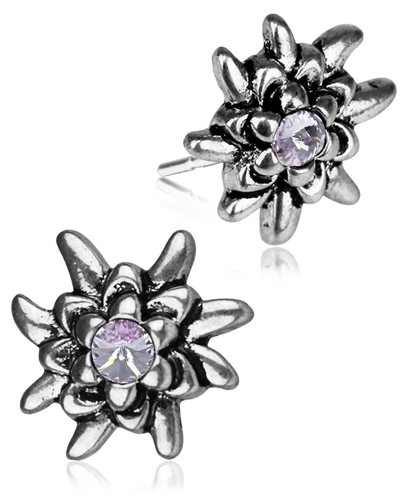 LUISIA® Edelweiß Ohrstecker "Emilia" mit Premium Kristallen | Flieder / Violet