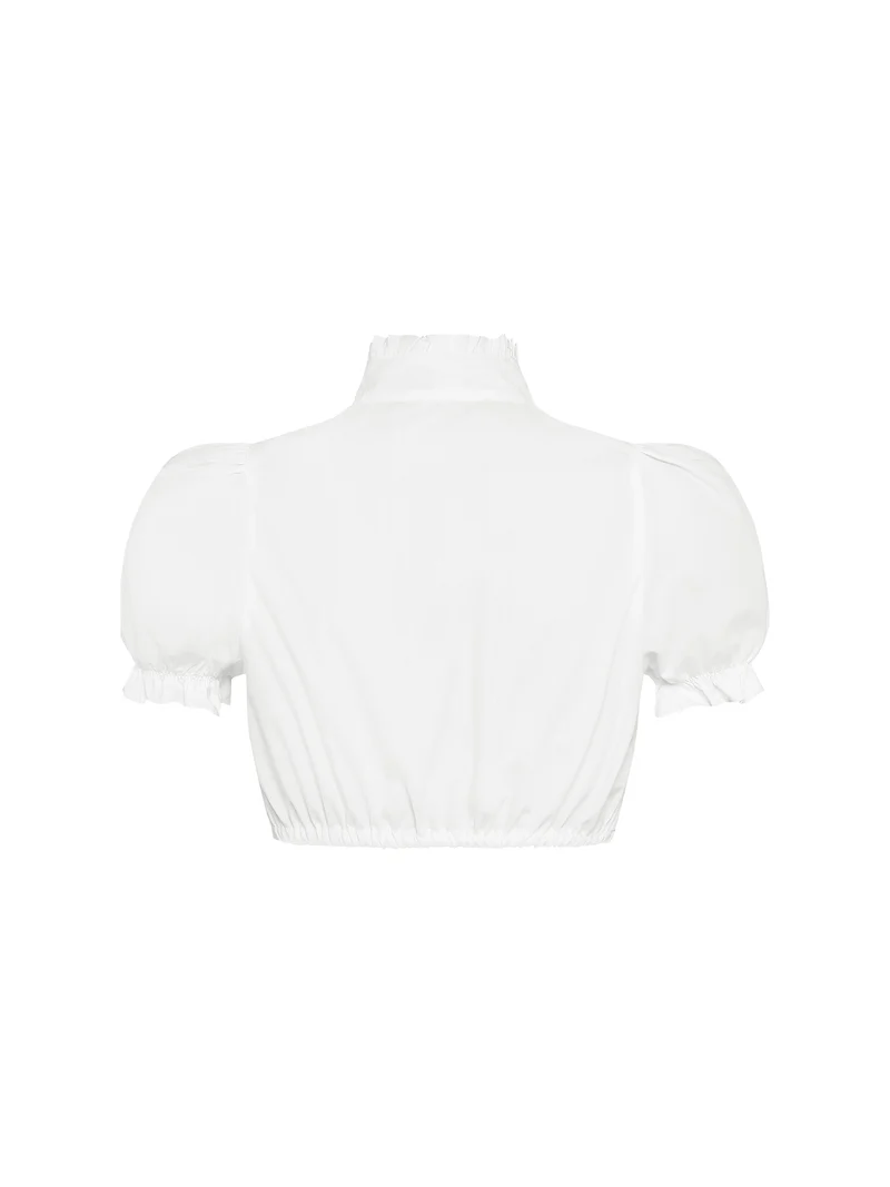 Traditionelle Dirndlbluse mit Rüschen und Puffärme
