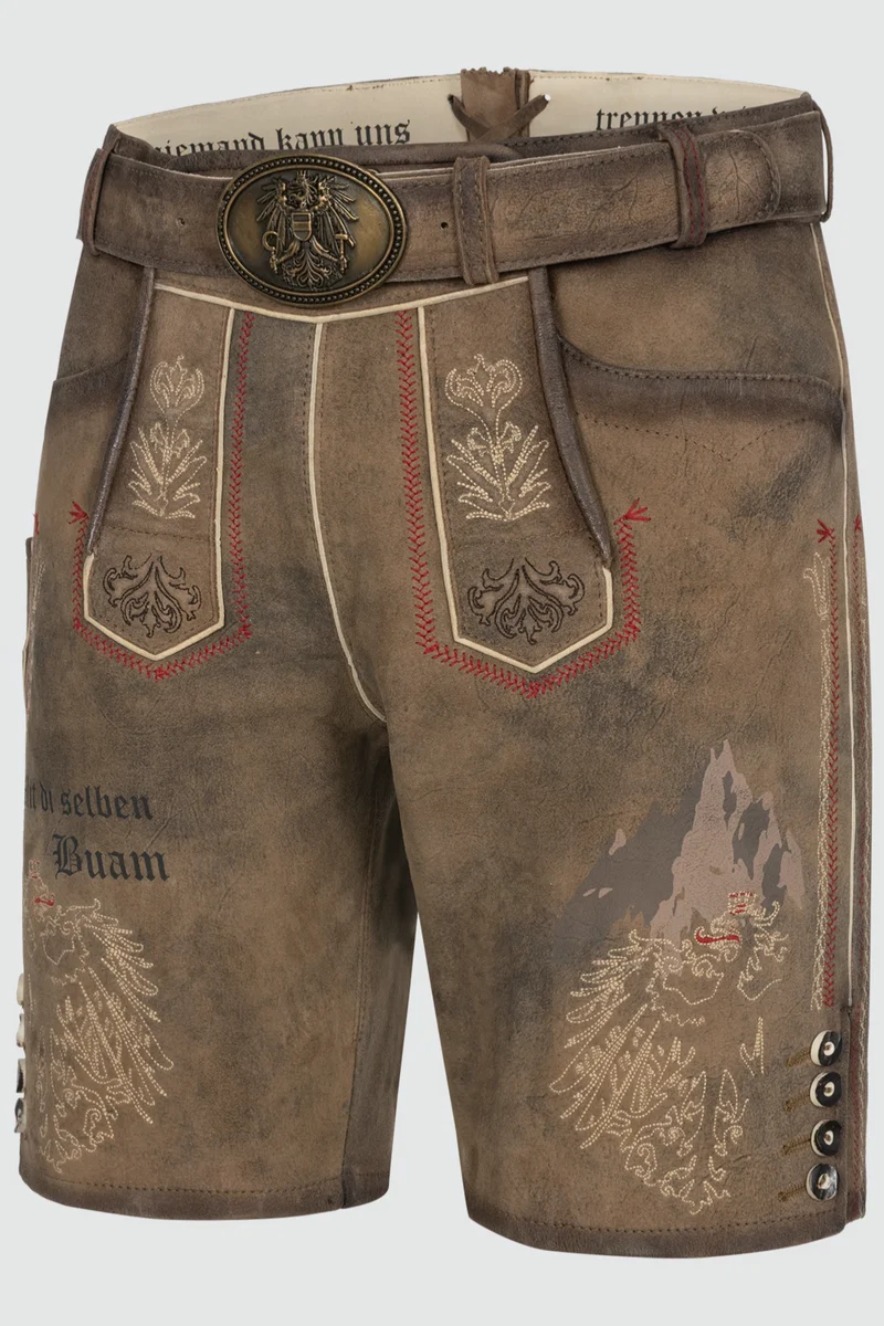 Lederhose FANKERL % mit Gürtel - 666070-000-0007 - Krüger Tream - Herren Lederhose