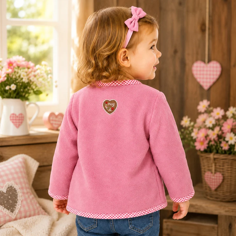 BONDI Baby Mädchen Fleecejacke "Freches Madl" 86851 | Old Rose