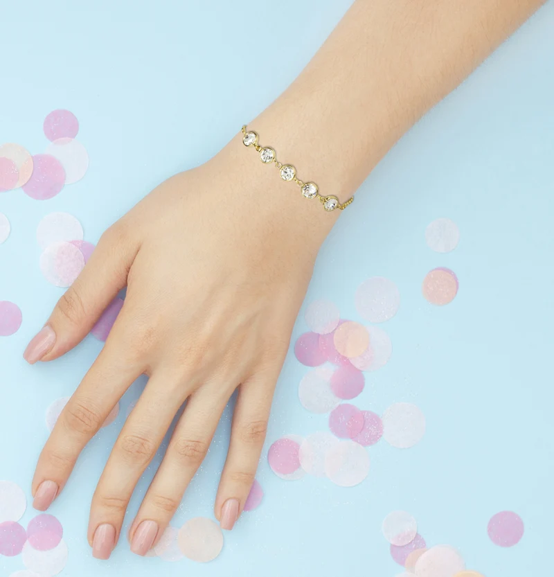 LUISIA® Armband "Calanthe" mit fünf Premium Kristallen - Silber / Crystal