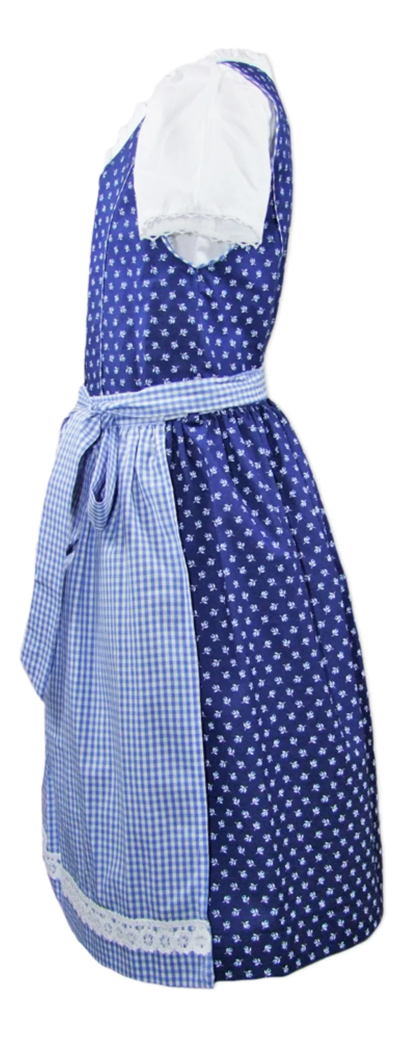Isar-Trachten Kinder Dirndl "Melanie" 3-tlg. mit Bluse 64376 | Traditionell Blau