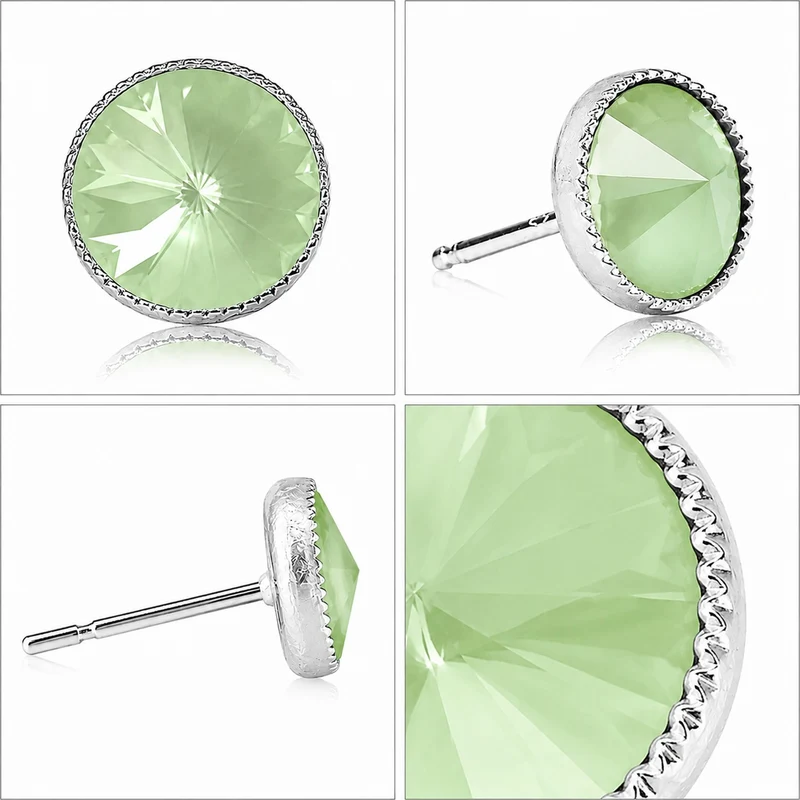 LUISIA® Solitär Ohrstecker "Joy" mit Kristallen von Swarovski® | Matt Agave