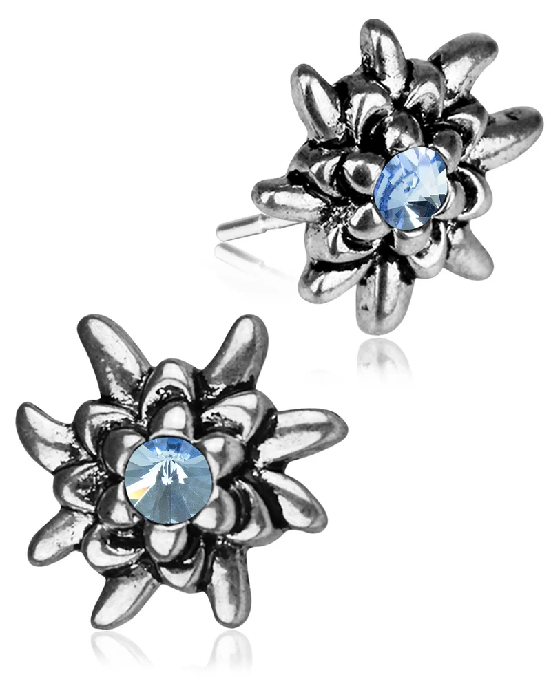 LUISIA® Edelweiß Ohrstecker "Emilia" mit Premium Kristallen | Light Safir / Hellblau