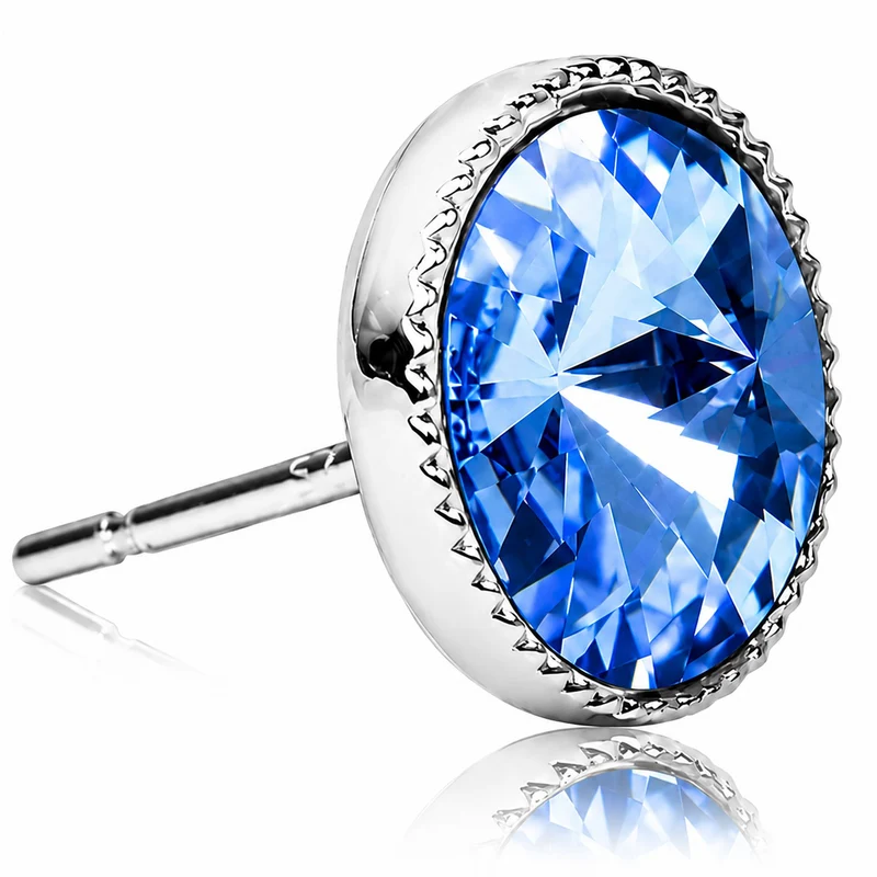 LUISIA® Solitär Ohrstecker "Joy" mit Kristallen von Swarovski® | Light Safir