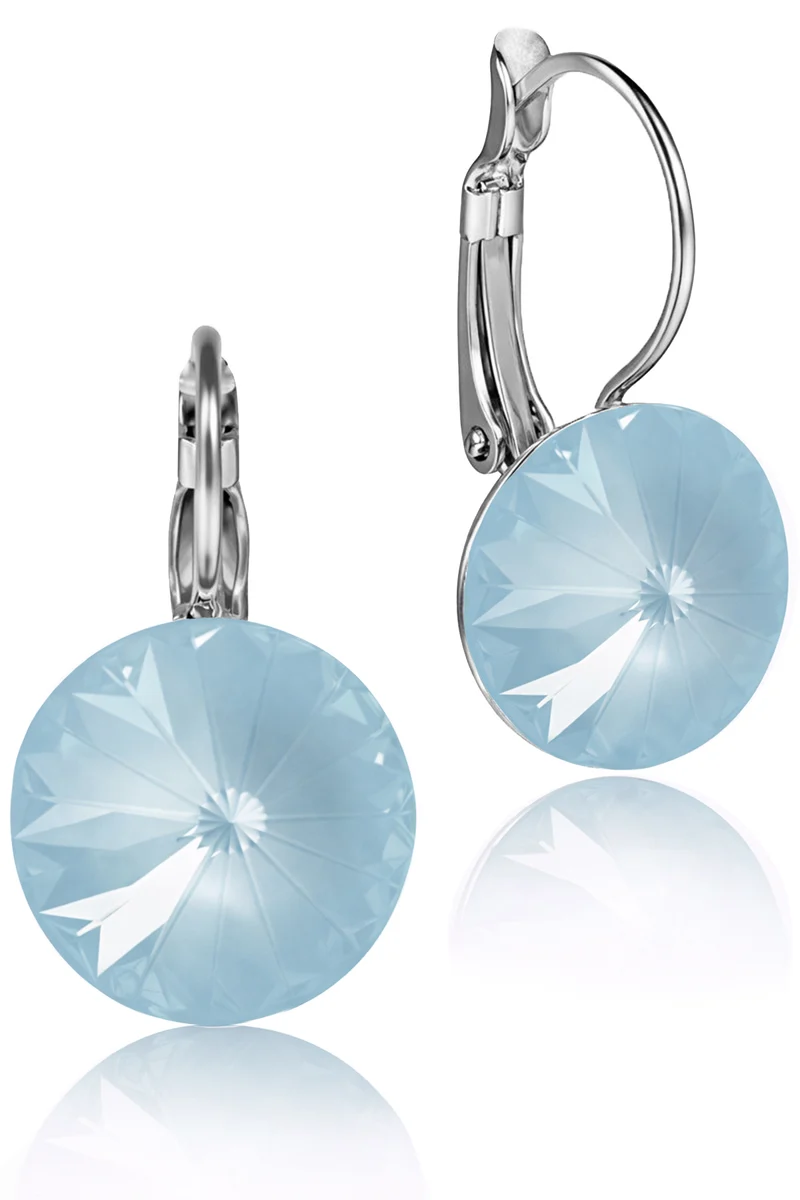LUISIA® Ohrringe Rivoli mit Kristallen von Swarovski® - 12 mm | Matt Sky