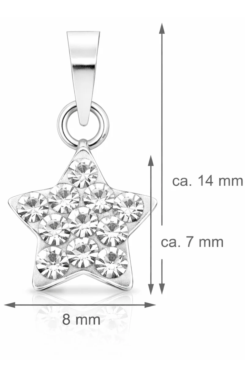 LUISIA Kettenanhänger Stern mit Premium Kristallen | Hellblau - 925 Sterling Silber