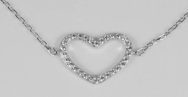 LUISIA Filigranes Damen Armband mit Strass Herz - 925 Silber mit Zirkonia