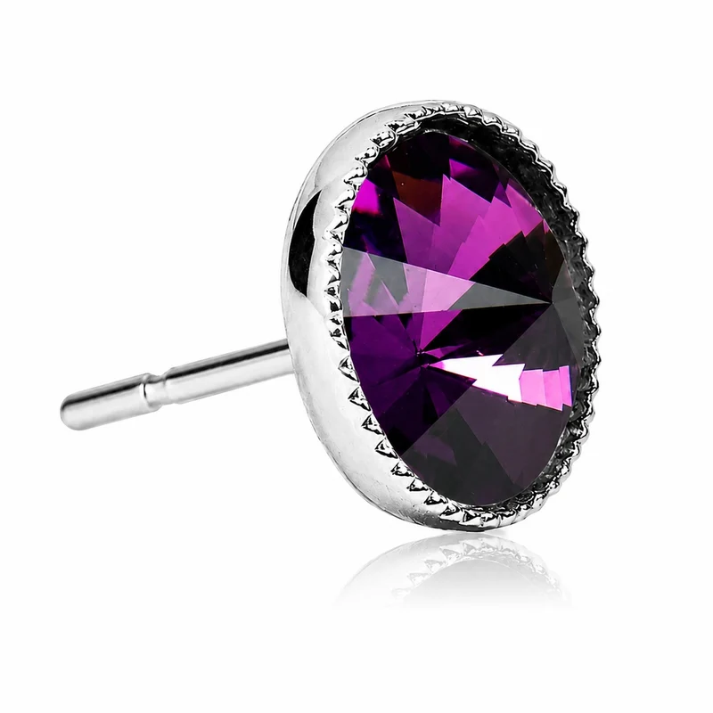 LUISIA® Solitär Ohrstecker "Joy" mit Kristallen von Swarovski® | Amethyst