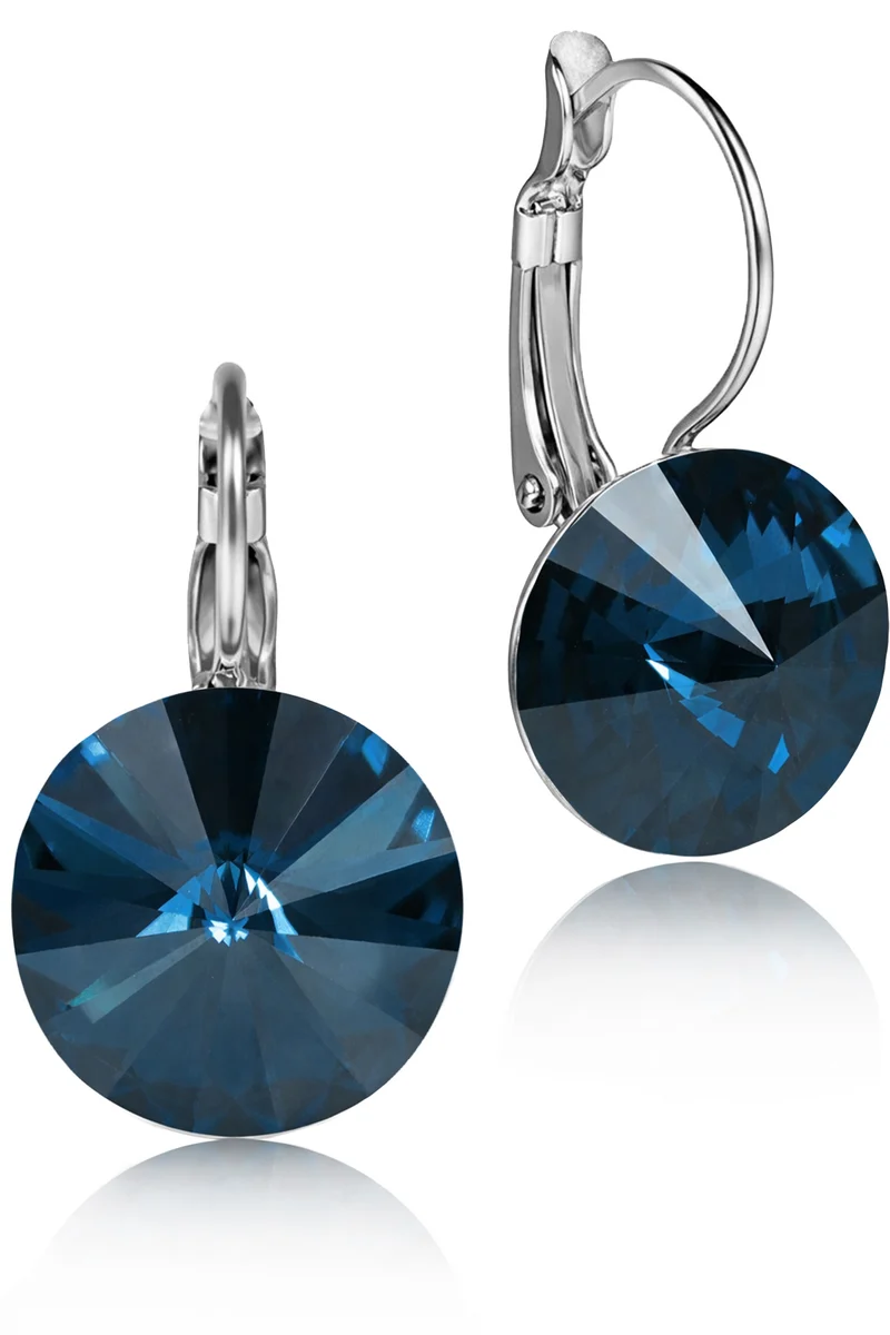 LUISIA® Ohrringe Rivoli mit Kristallen von Swarovski® - 12 mm | Denim Blue