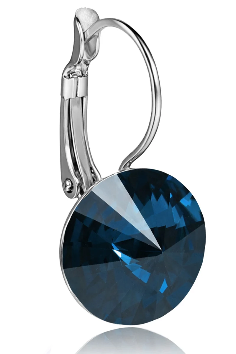 LUISIA® Ohrringe Rivoli mit Kristallen von Swarovski® - 12 mm | Denim Blue