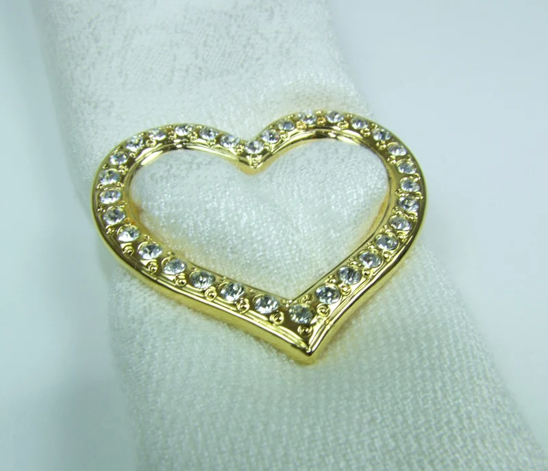 Herz Schalring mit Strass - Tuch Brosche | Gold