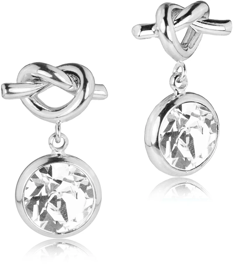 LUISIA® Ohrringe mit Knoten und Premium Kristall - Silber / Crystal