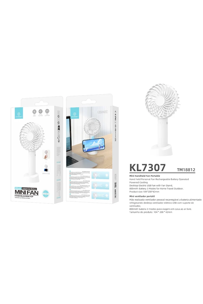 Tragbarer Mini-Handventilator - wiederaufladbarer Akku