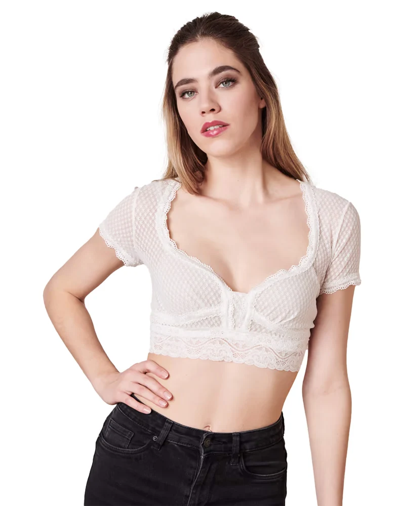Krüger MADL Dirndlbluse "Novalee" Kurzarm 311565 | Ecru