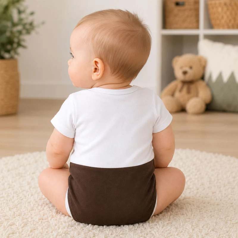 BONDI Baby Body Lederhose "Gipfelkraxler" 905090 | Weiß Braun