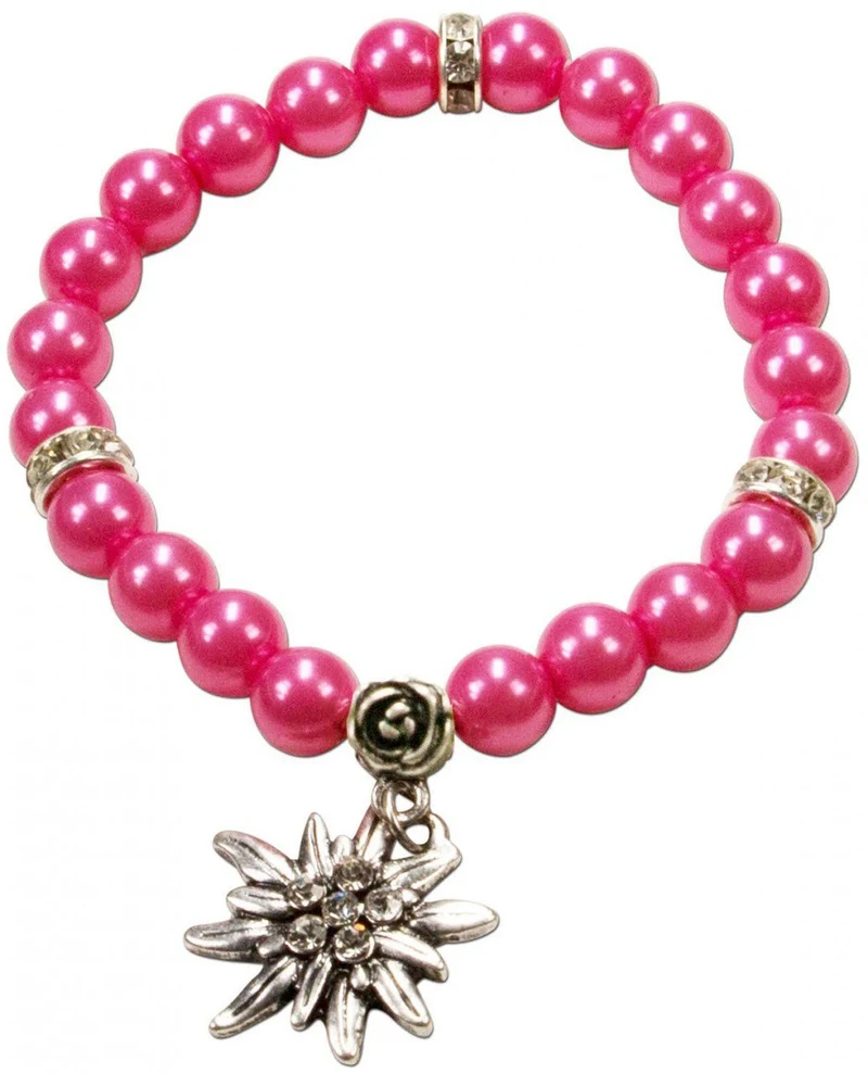 Perlenarmband Laura Edelweiß pink