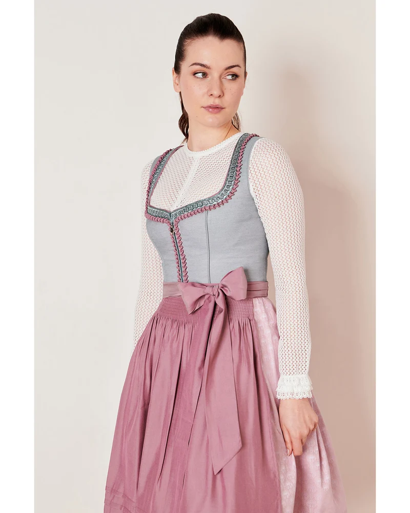 Krüger Collection Dirndl "Siena" 114267 | Grau Rose 60cm