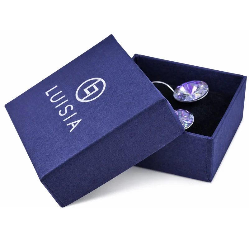 LUISIA® Ohrringe Rivoli mit Kristallen von Swarovski® 14 mm | Safir