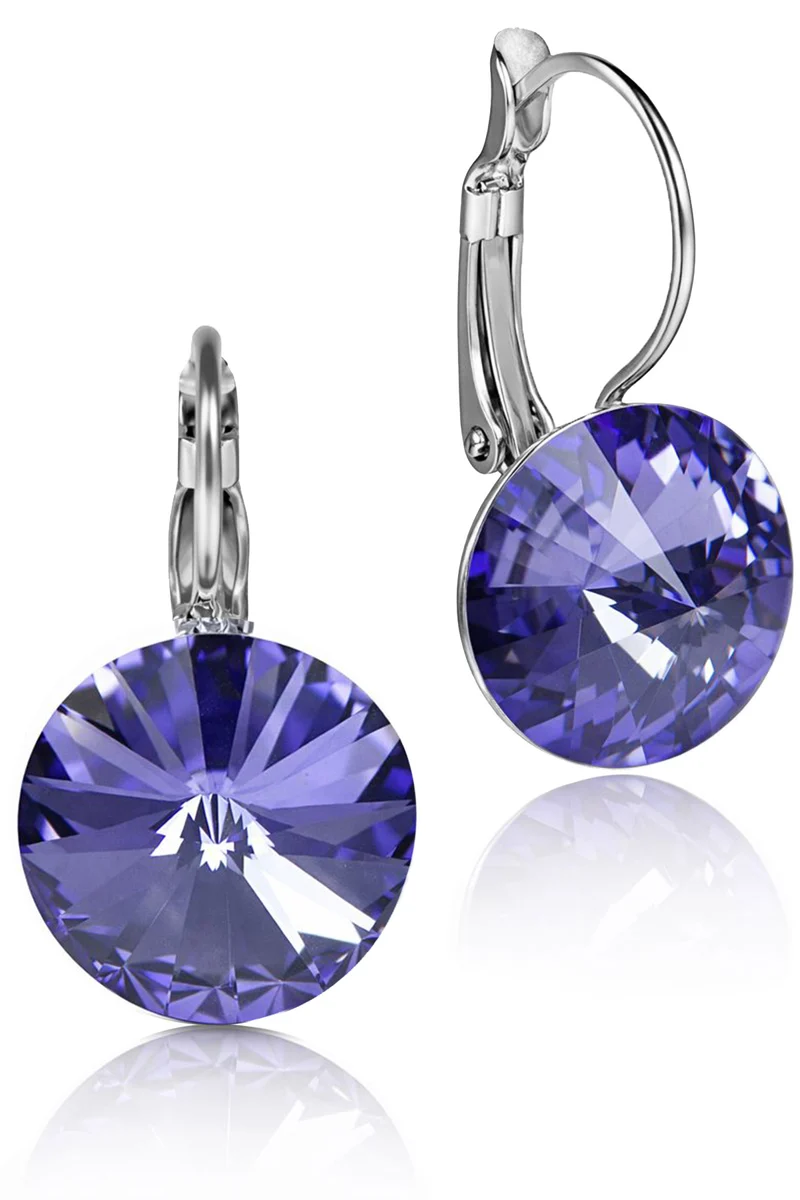 LUISIA® Ohrringe Rivoli mit Kristallen von Swarovski® 14 mm | Tanzanite