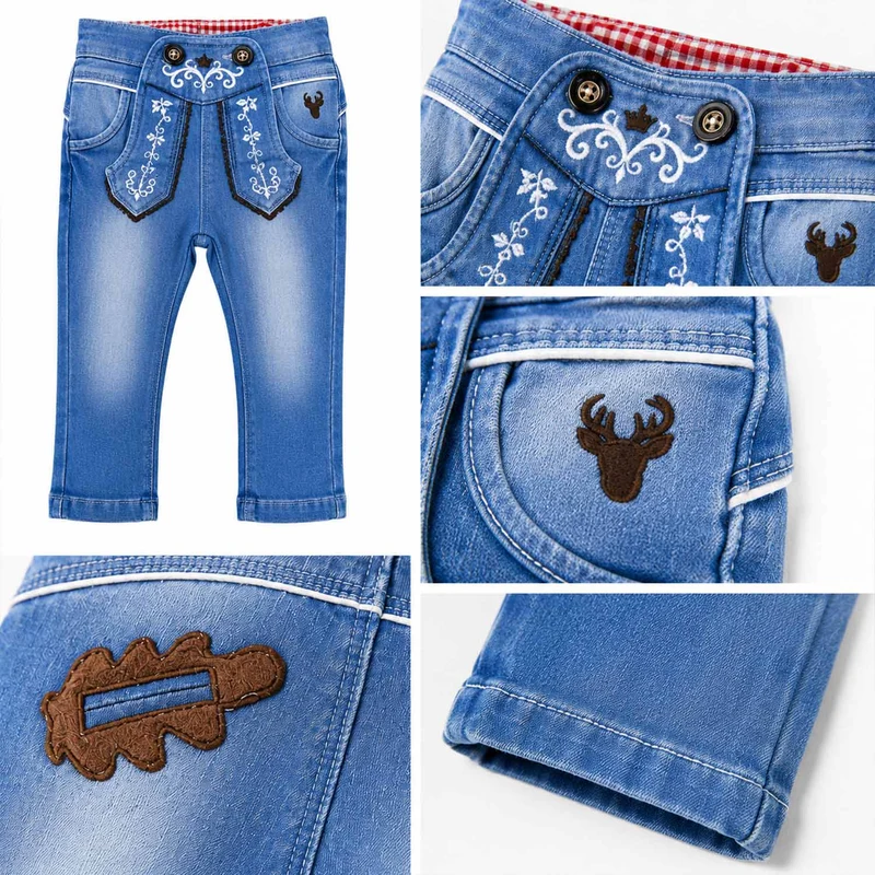 BONDI Lange Baby Jungen Jeans "Lausbub" 91642 | Blue denim