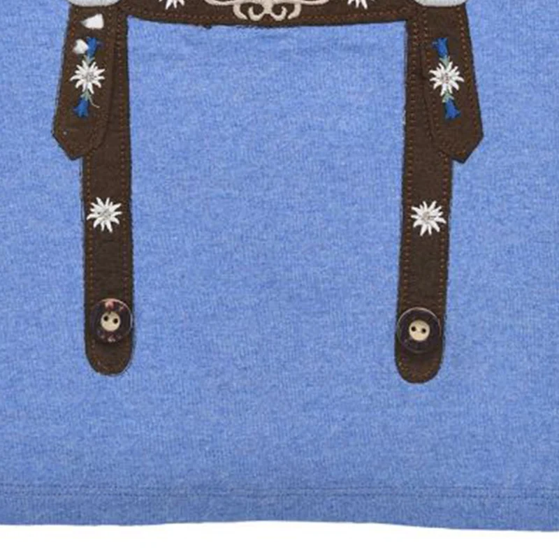 BONDI Jungen T-Shirt Hosenträger "Lausbub" 91833 | Blue melange