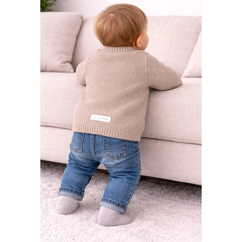 BONDI Baby Jungen Trachten Strickjacke 93985 | Cappuccino