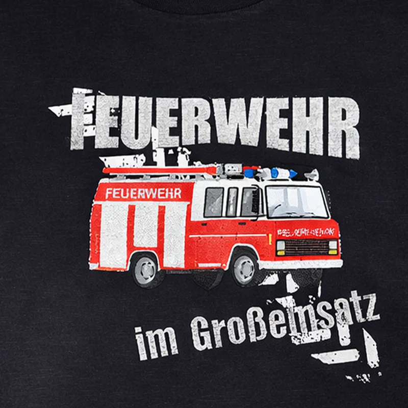 BONDI Jungen T-Shirt "Feuerwehr" 33178 | Schwarz