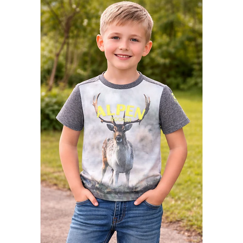 BONDI Jungen T-Shirt "Hirsch" 29904 | Anthra-melange
