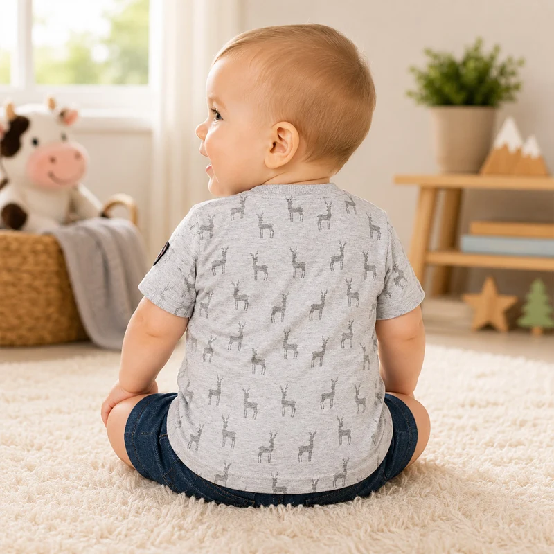 BONDI Jungen T-Shirt "Traktor" 91630 | Grey melange