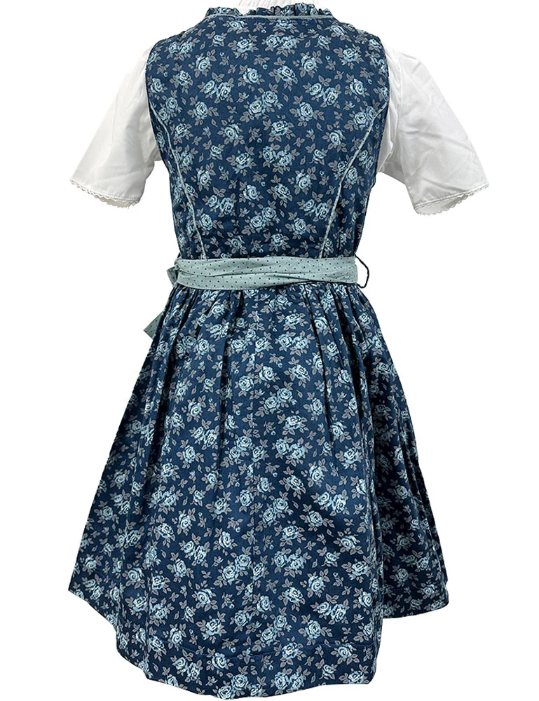 Isar-Trachten Kinder Dirndl "Emma" 3-tlg. mit Bluse 63112 | Blau