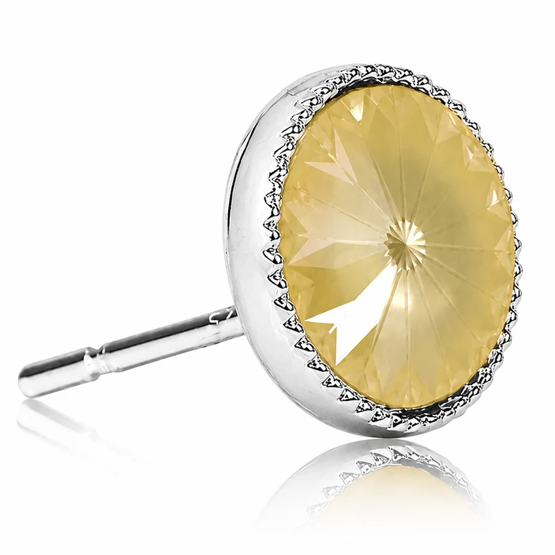 LUISIA® Solitär Ohrstecker "Joy" mit Kristallen von Swarovski® | Matt Linen Creme